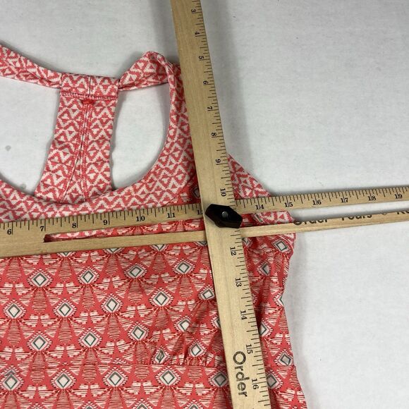 Prana Coral Print Sleeveless Dress M Racerback Boho Stretch Travel Casual - Picture 8 of 13